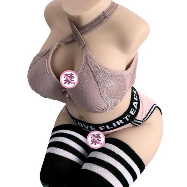 Sexbey Poupées sexuelles personnalisées 9KG Poupées sexuelles réalistes en silicone à demi-corps Masturbateur à gros seins pour hommes