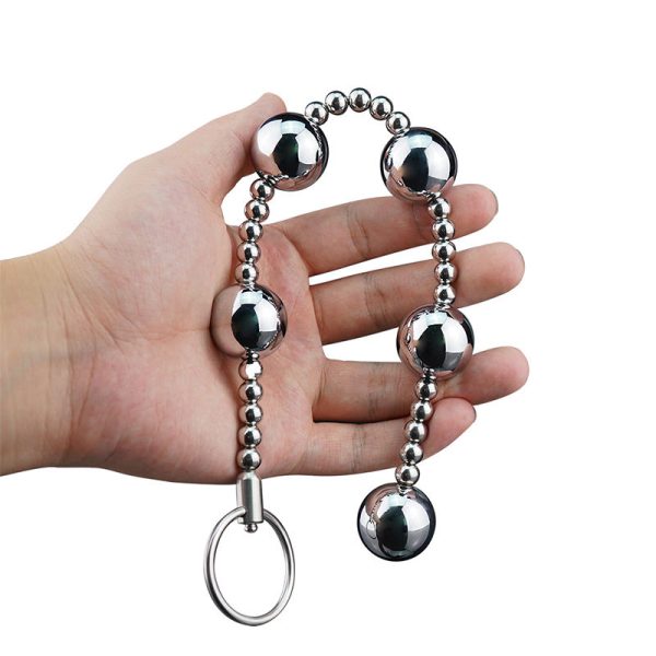 Metal Anal Beads with Pull Ring 5 Balls Butt Plug Anal Sex Toys for Men Women - Image 2