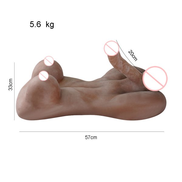 Sexbay 5.6KG 33cm Realistic Penis Half Body Sex Toy Big Breast Female Lady Torso Silicone Masturbator Sex Dolls for Women