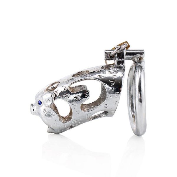 Sexbay Zodiac Pig Shaped Chastity Cage Metal Penis Male Cock Lock Bondage Device - Image 4