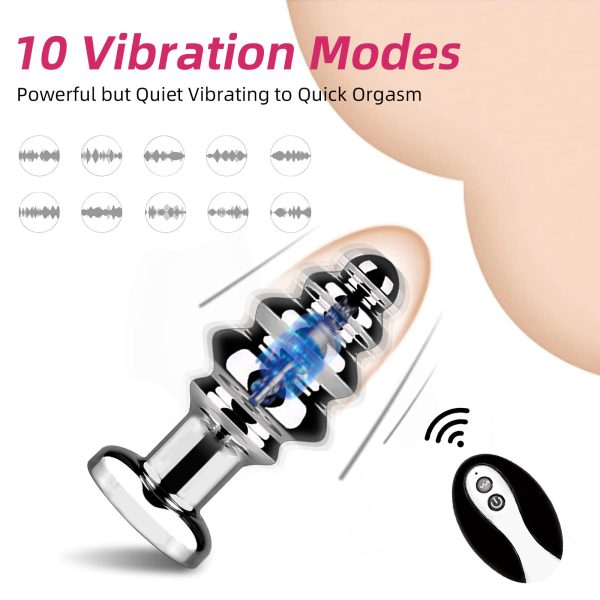 Sexbay Remote Control Threaded Metal Five-bead anal plug vibrating anal plug adult gay toy - Image 3