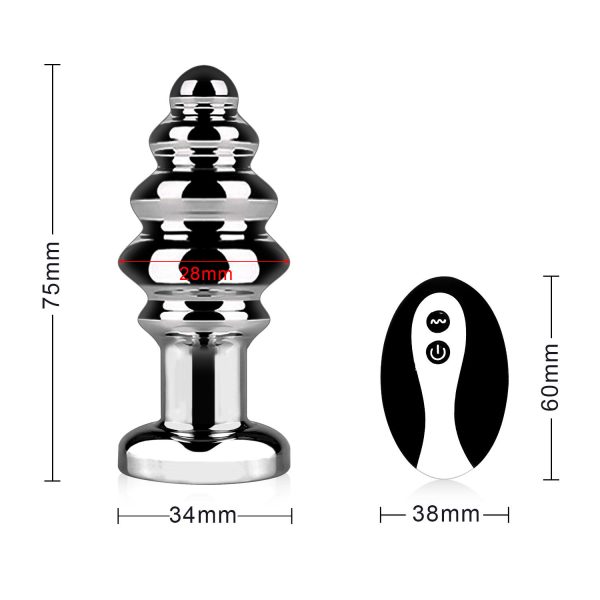 Sexbay Remote Control Threaded Metal Five-bead anal plug vibrating anal plug adult gay toy - Image 4