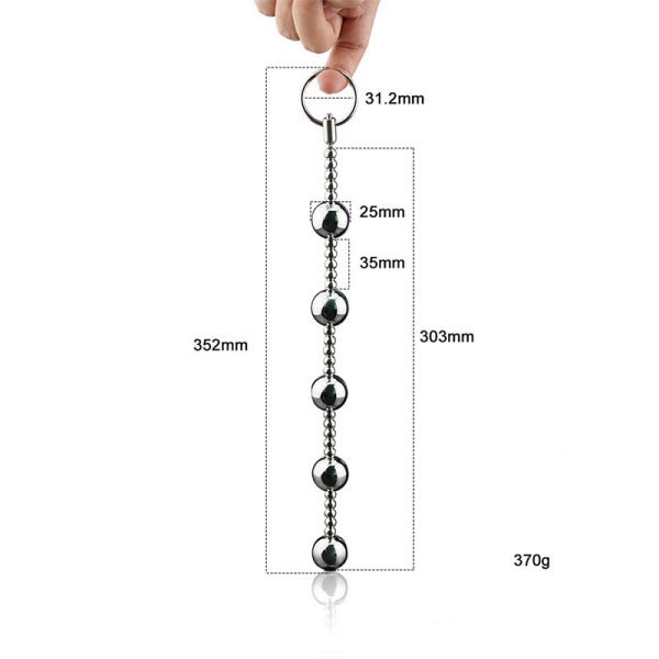 Metal Anal Beads with Pull Ring 5 Balls Butt Plug Anal Sex Toys for Men Women - Image 4