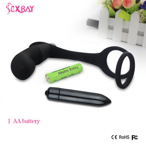 Silicone Anal Vibrator Butt Plug with Cock Ring 10 Speeds - Image 4