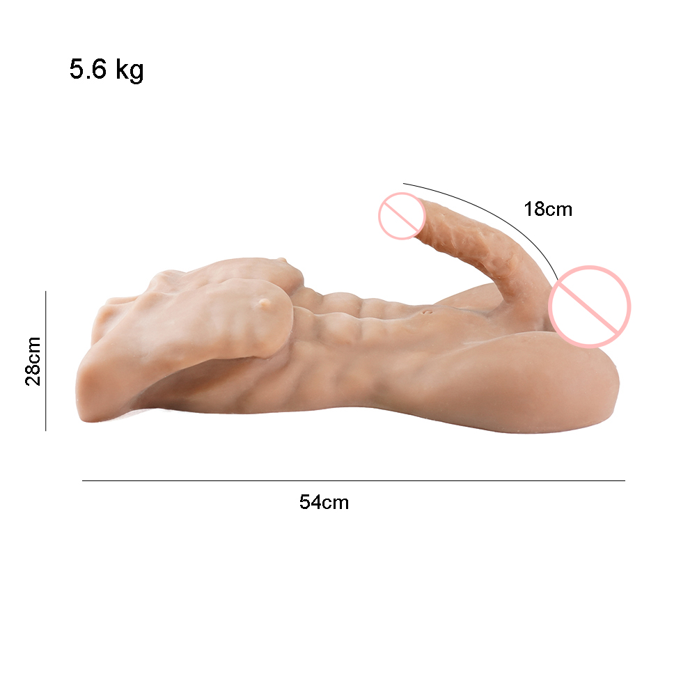 Sexbay Customized Weight Adult Sex Toy 5.6KG Muscle Man Torso Realistic Penis Masturbator Half Body Sex Doll For Women Gay